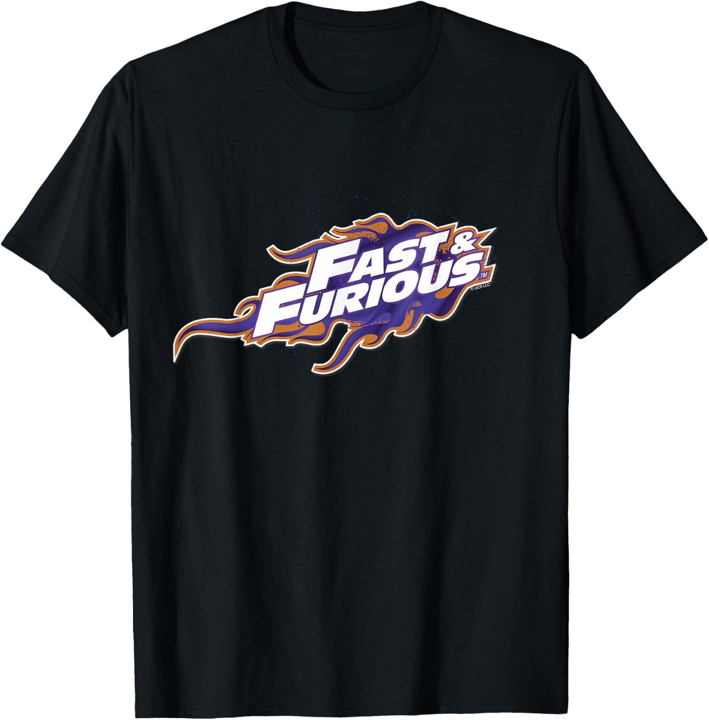 Fast & Furious Purple and Orange Flames Logo T-Shirt - T-Shirt | Black
