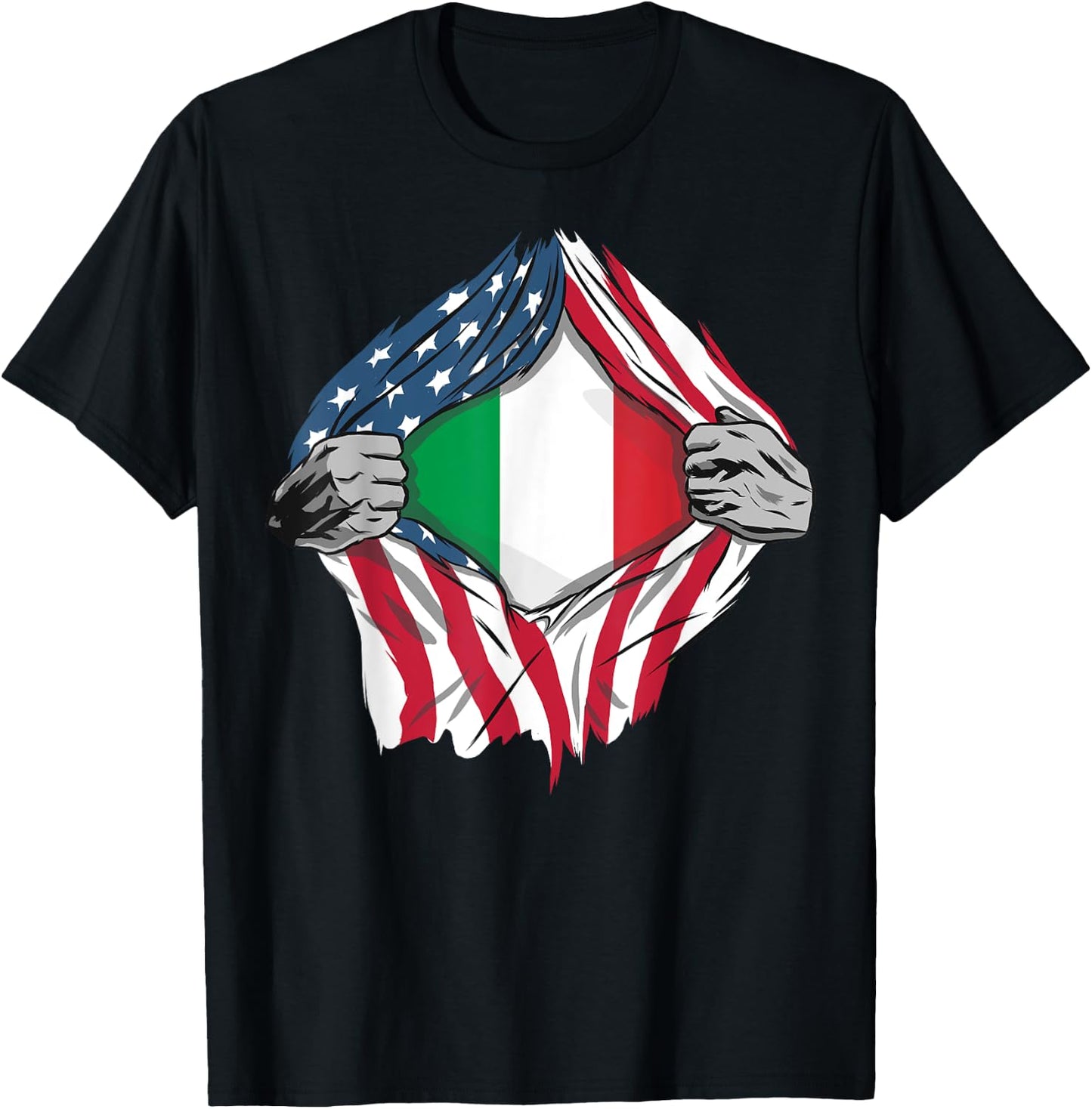 Italian American Blood Inside Me - Country Flags T-Shirt - T-Shirt | Black