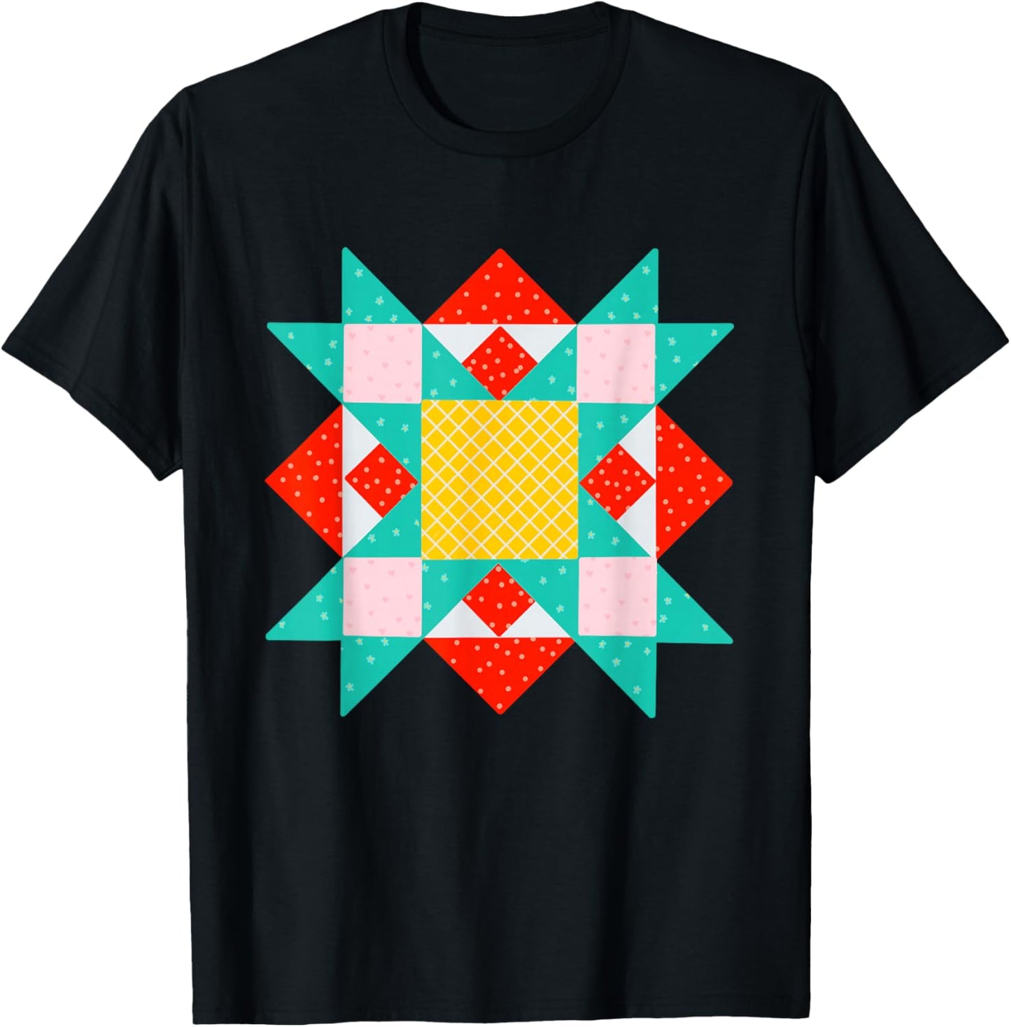 Quilt Block Barn Quilter Country T-Shirt - T-Shirt | Black