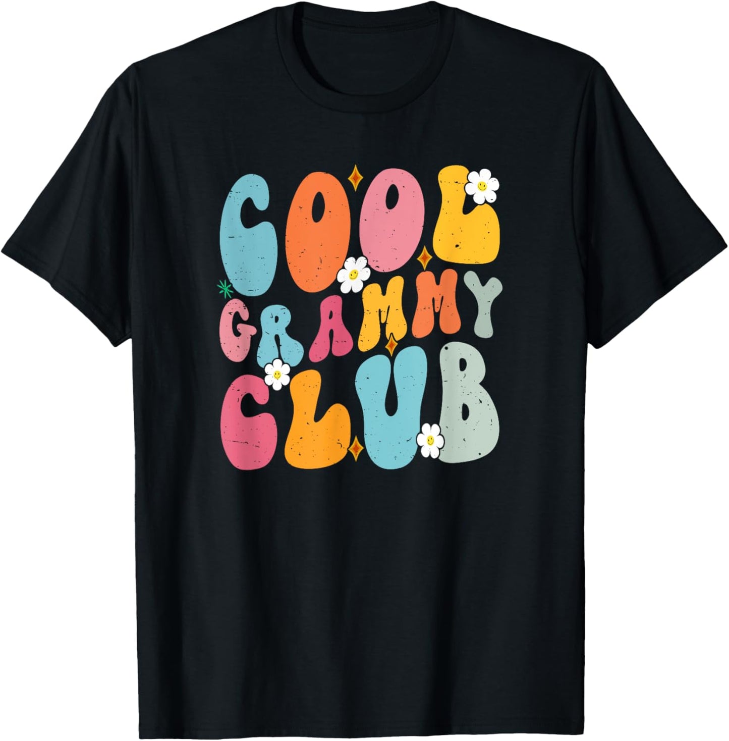 Cool Grammy Club Mother's Day Groovy Retro Best Mom Ever T-Shirt - T-Shirt | Black