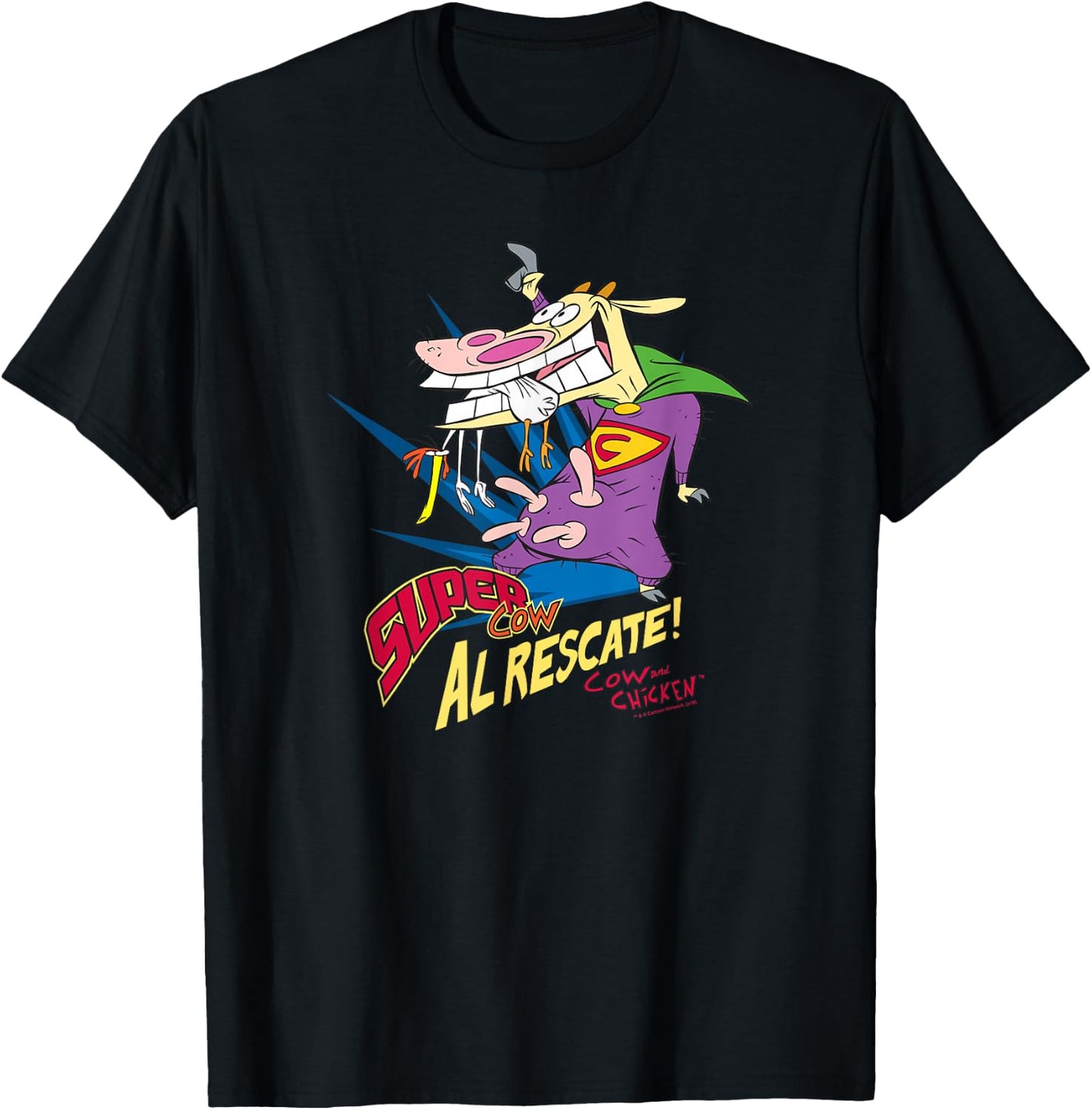 Cow and Chicken Super Cow T-Shirt - T-Shirt | Black