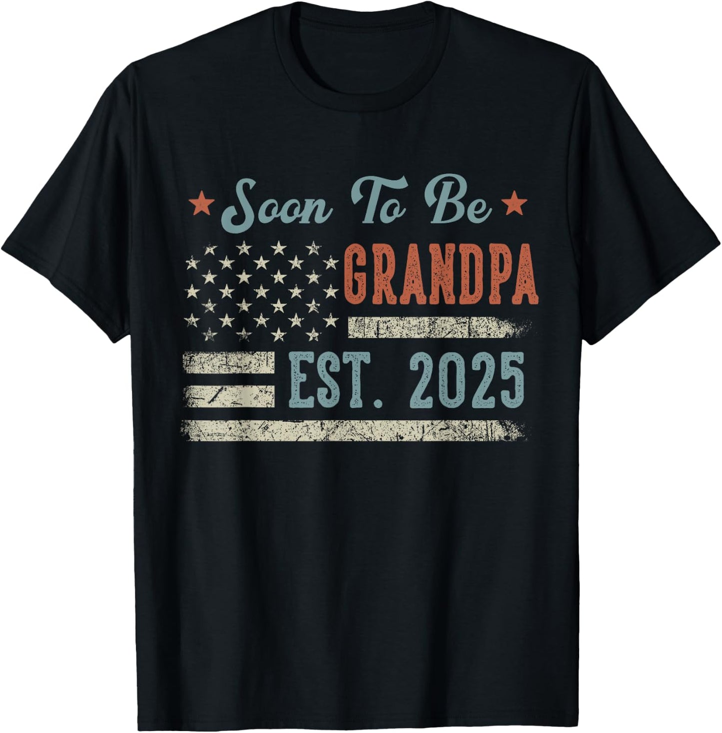 Soon to be Grandpa 2025 Loading Promoted to Grandpa 2025 T-Shirt - T-Shirt | Black