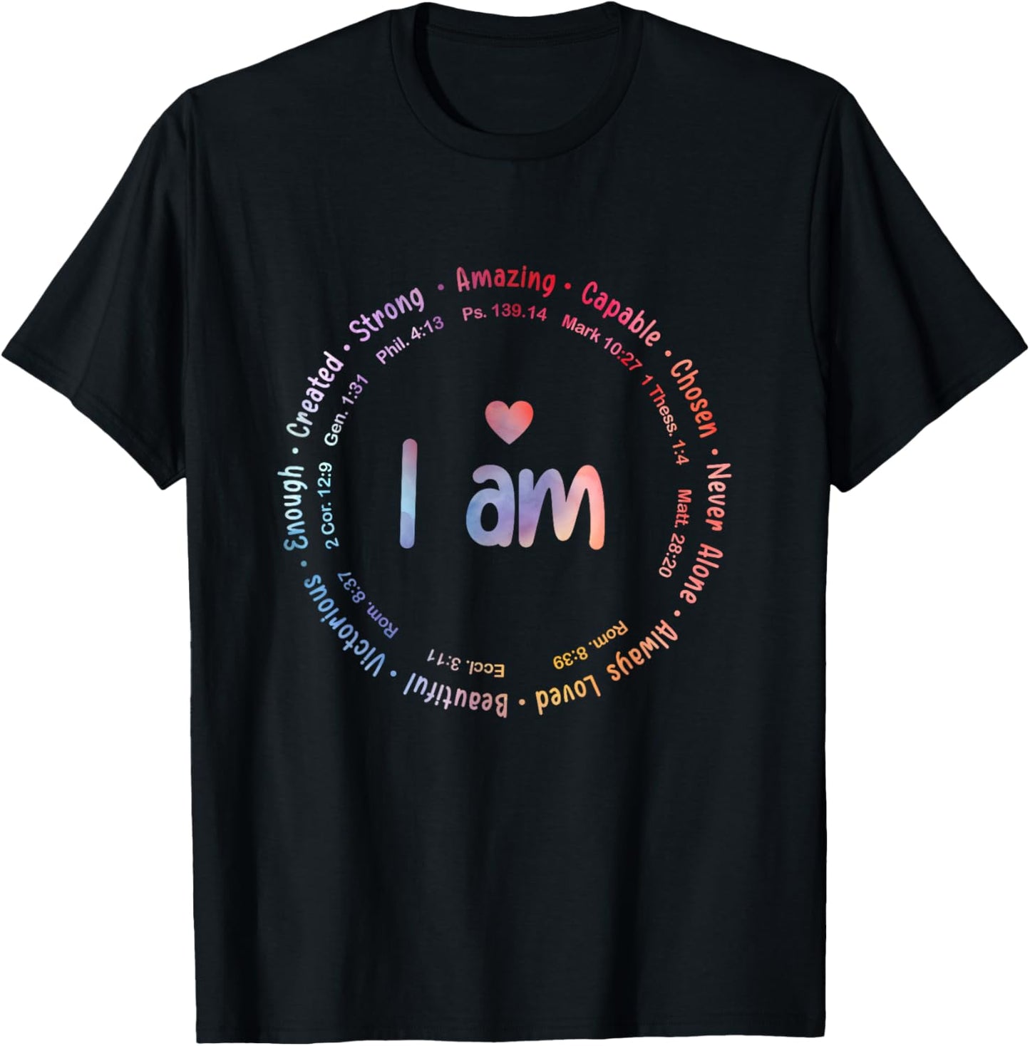 Tie Dye I Am Inspiration Christian Religious Bible Verses T-Shirt - T-Shirt | Black