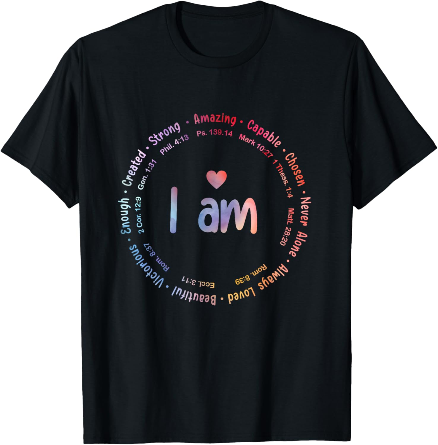 Tie Dye I Am Inspiration Christian Religious Bible Verses T-Shirt - T-Shirt | Black