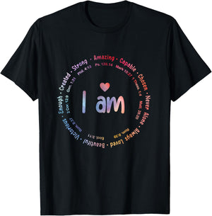 Tie Dye I Am Inspiration Christian Religious Bible Verses T-Shirt - T-Shirt | Black