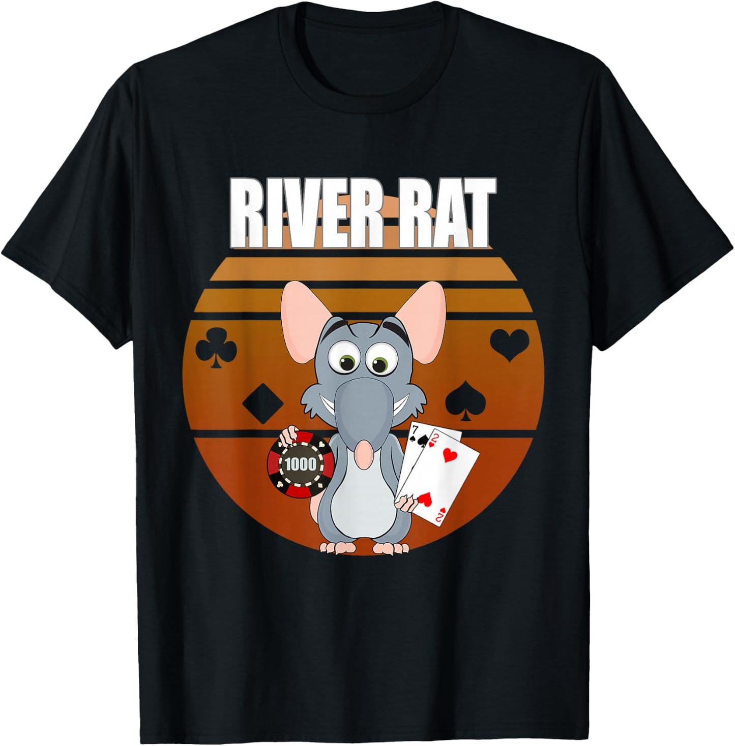 River Rat Poker Funny Texas Holdem design T-Shirt - T-Shirt | Black