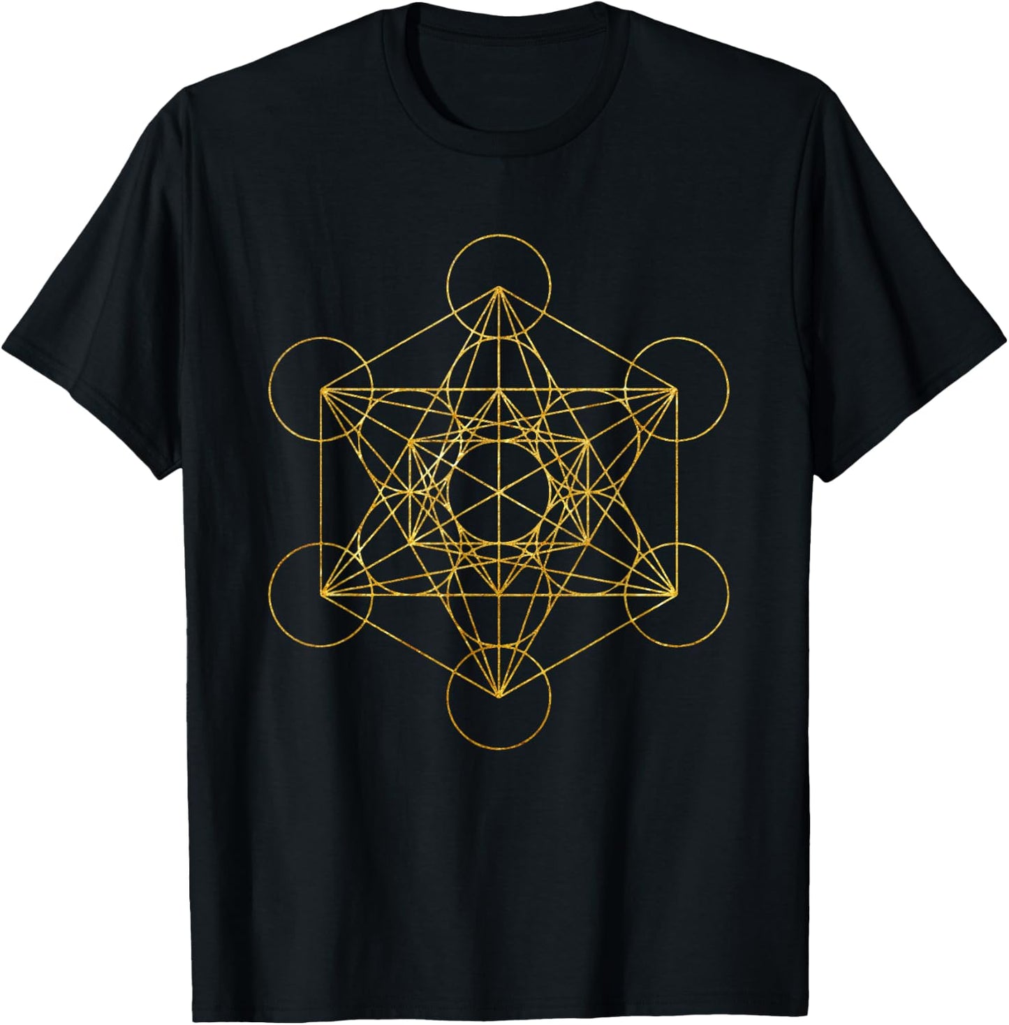 Metatron's Cube Sacred Geometry Yoga Pray T-Shirt - T-Shirt | Black