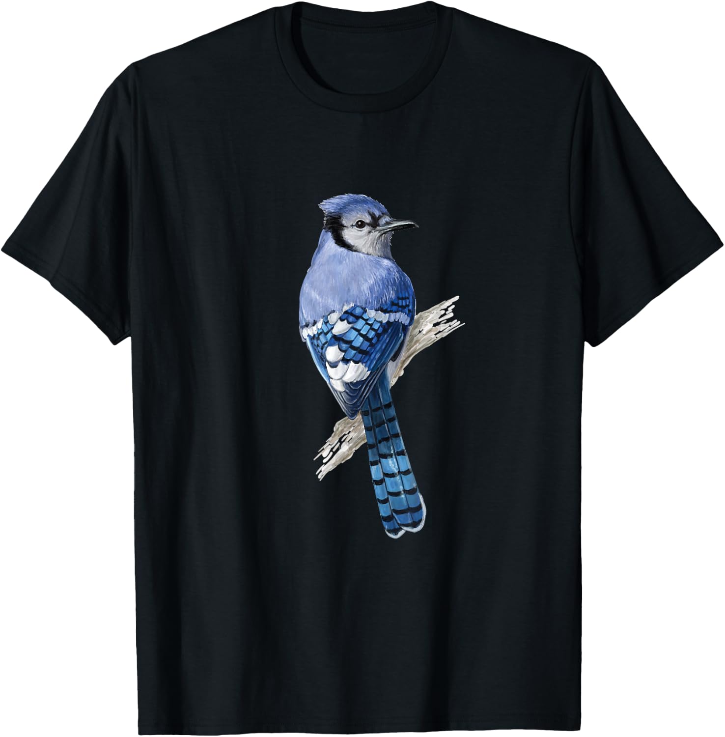Blue Jay Bird T-Shirt - T-Shirt | Black