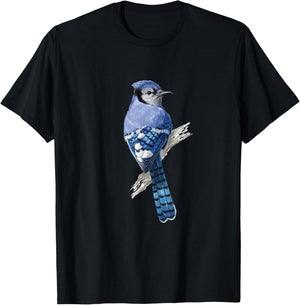 Blue Jay Bird T-Shirt - T-Shirt | Black