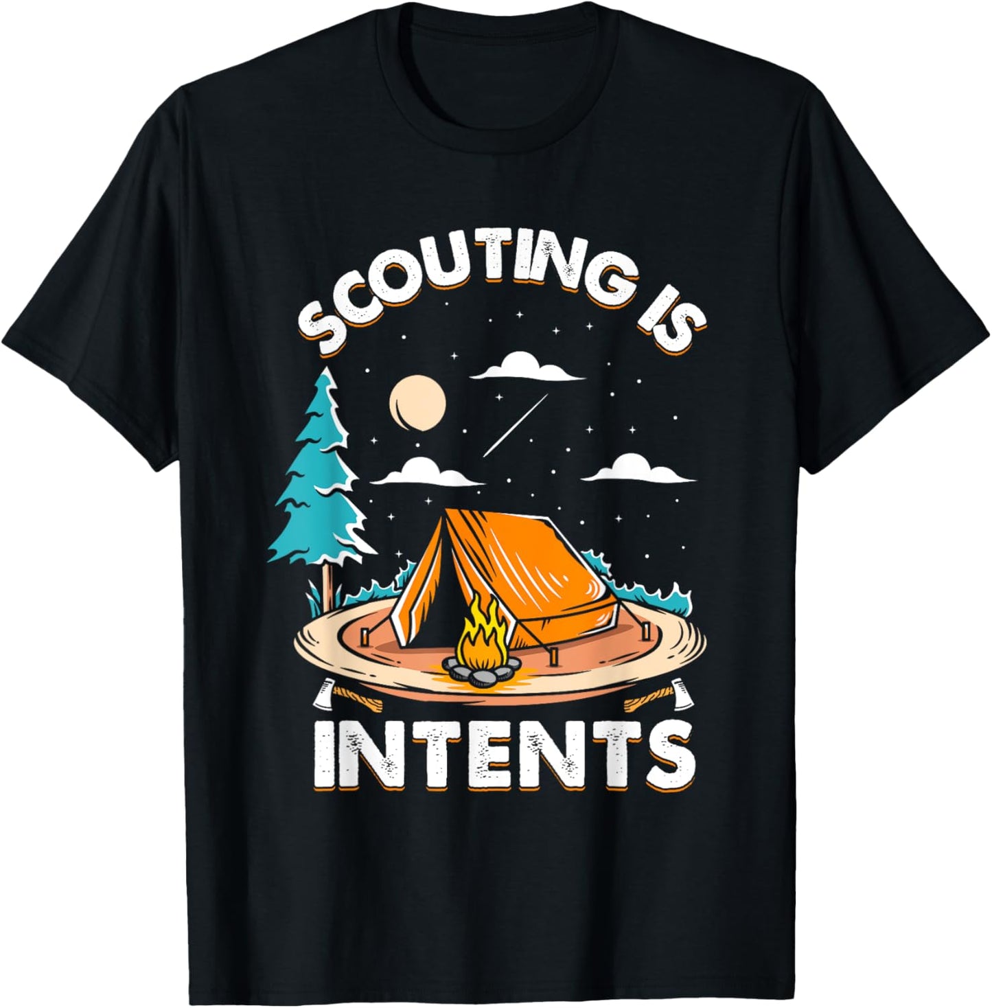Funny Scout Camper Scouting Is Intents Camping Gift T-Shirt - T-Shirt | Black