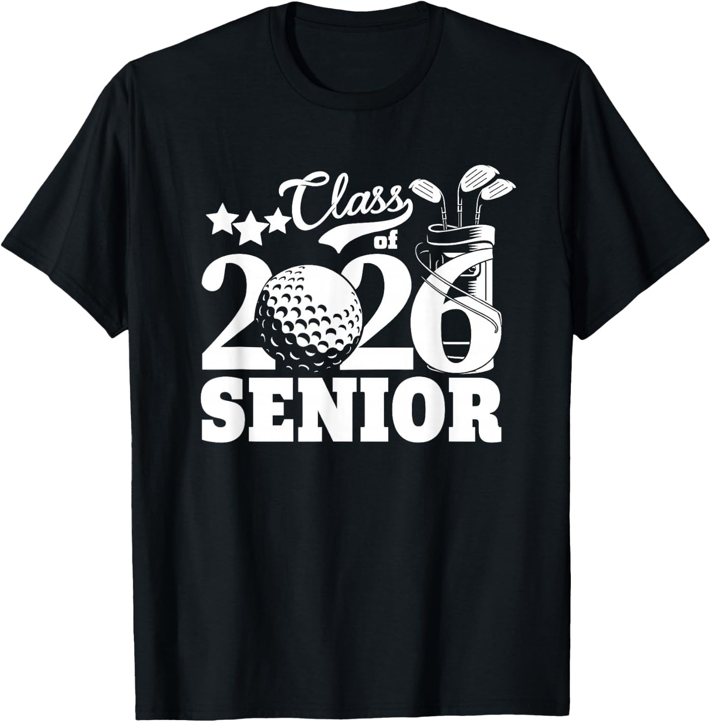 Class of 2026 Graduation Senior Golfer Golf Player Grad 2026 T-Shirt - T-Shirt | Black