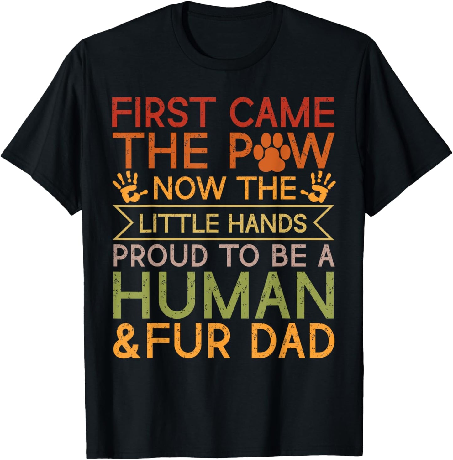 Fur Baby To Human Baby Pregnancy New Dad Father's Day T-Shirt - T-Shirt | Black