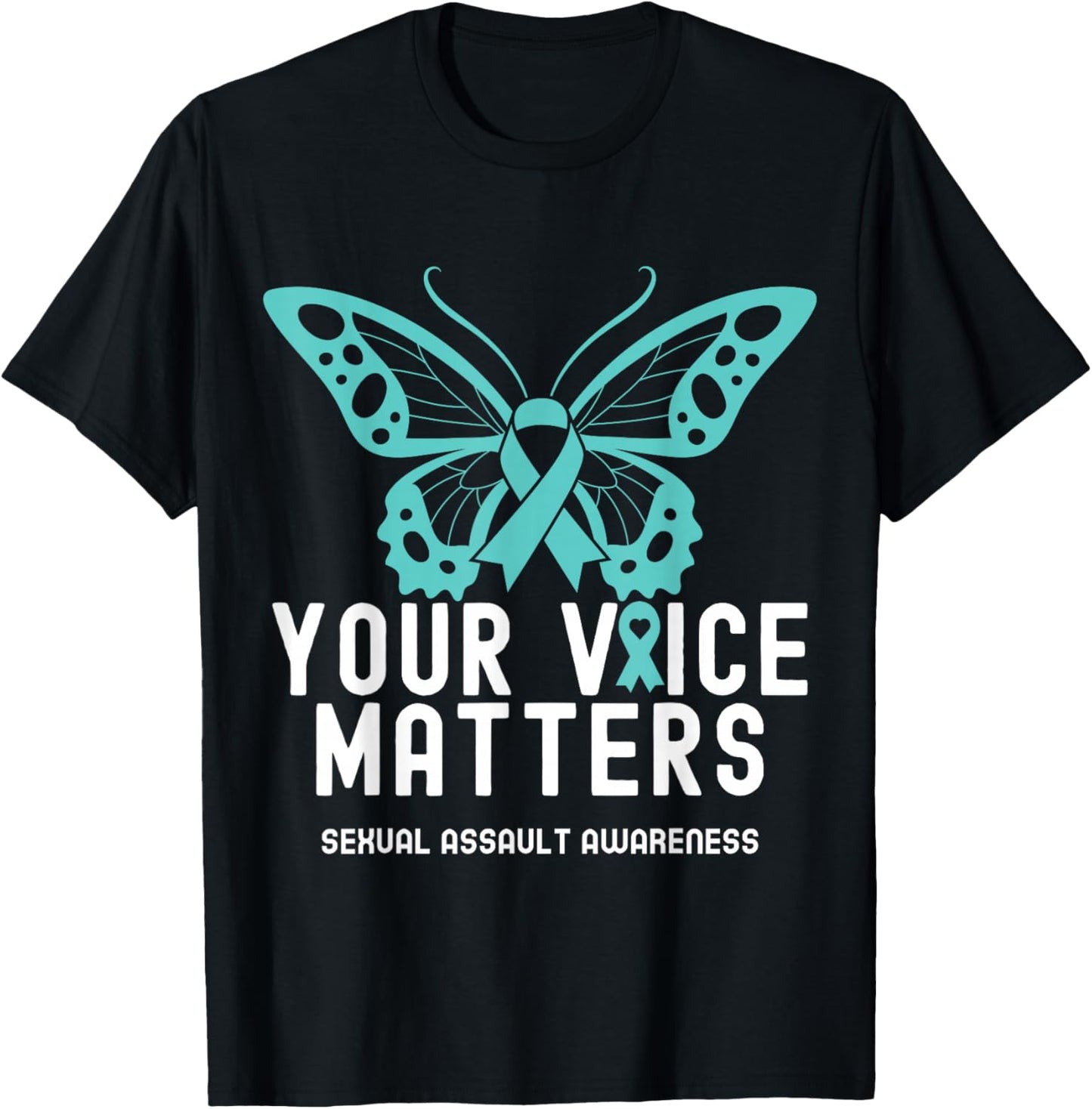 Your Voice Matters Shirts Sexual Assault Awareness Month T-Shirt - T-Shirt | Black
