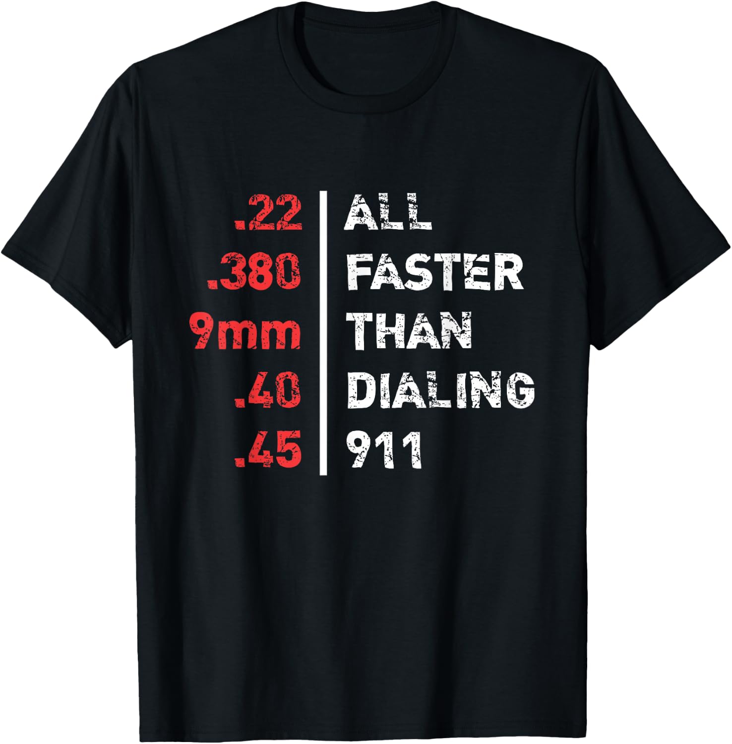 Bullets Are All Faster Than Dialing 911 Ammo T-Shirt - T-Shirt | Black