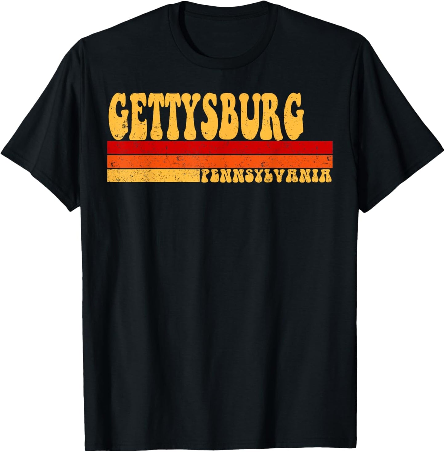 GETTYSBURG Pennsylvania City Vintage Roots Retro 70s 80s T-Shirt - T-Shirt | Black