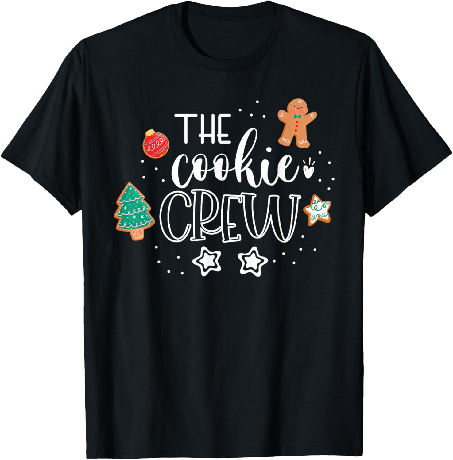 The Cookie Crew Christmas Baking Cookie Lover Kids Women T-Shirt - T-Shirt | Black