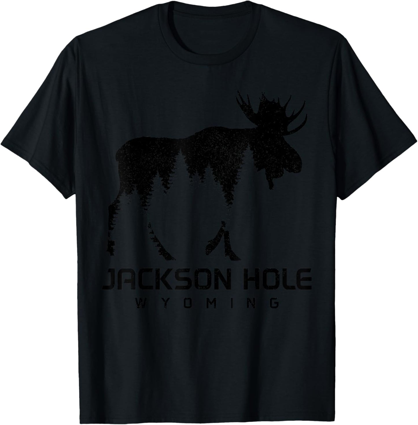 Jackson Hole Wyoming Vintage Moose Souvenir Pride T-Shirt - T-Shirt | Black