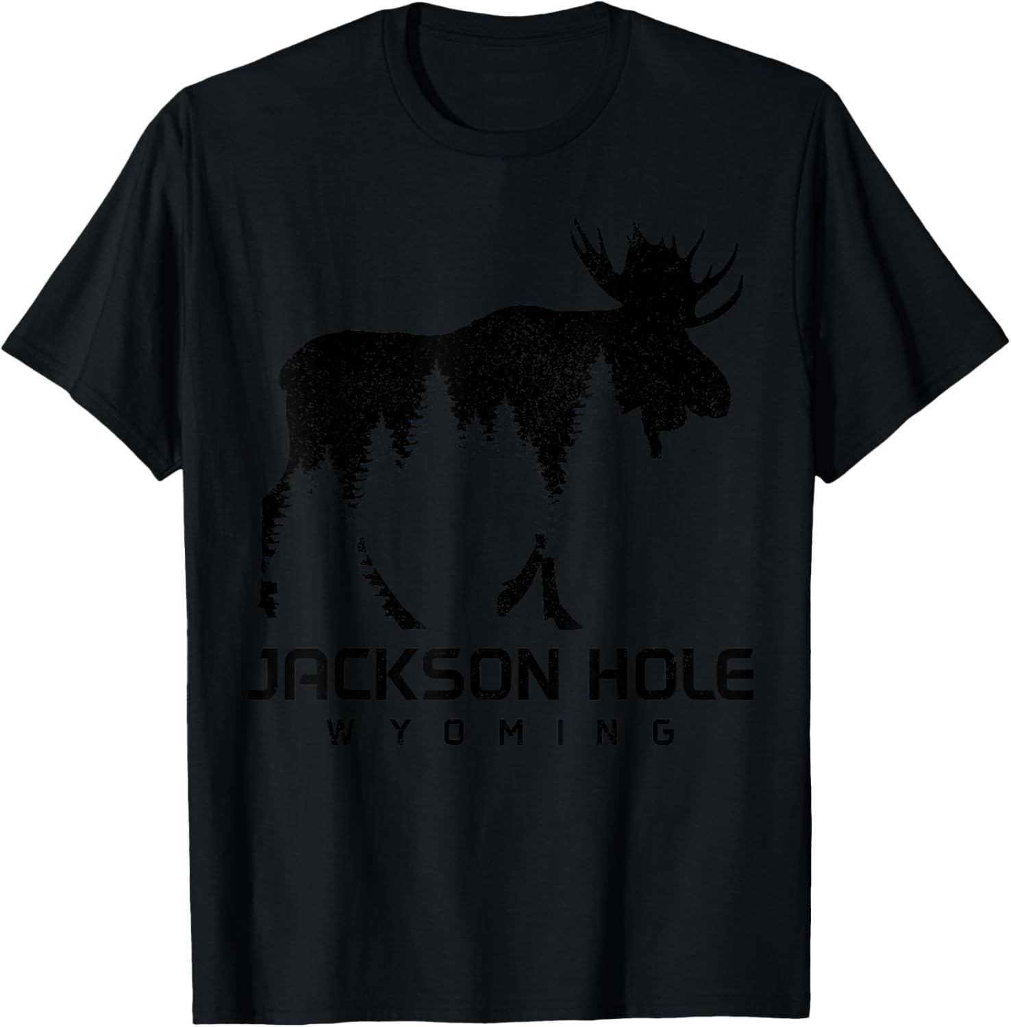 Jackson Hole Wyoming Vintage Moose Souvenir Pride T-Shirt - T-Shirt | Black