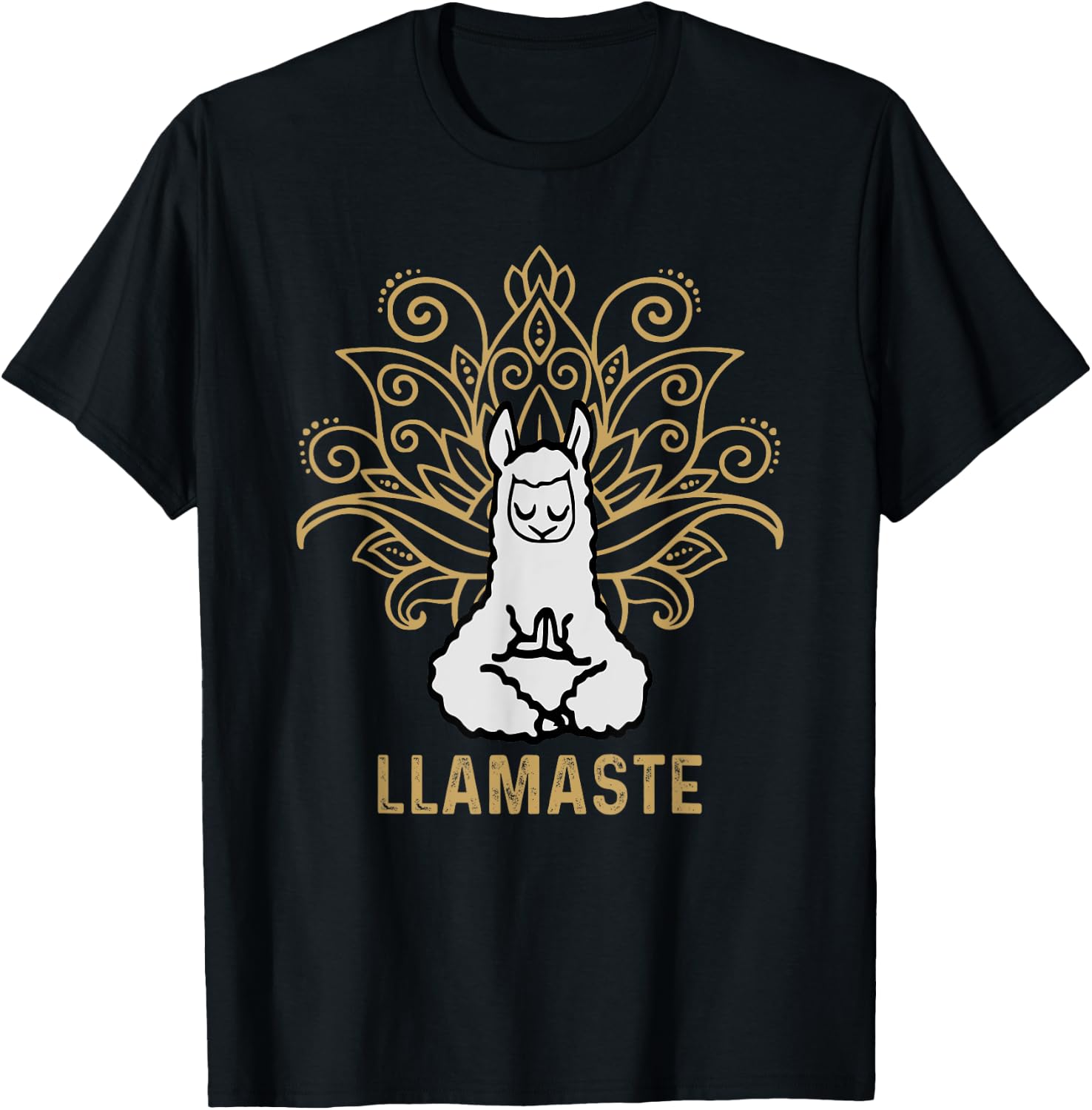 Llamaste Yoga Gift Women Kids Lover Llama Yoga T-Shirt - T-Shirt | Black