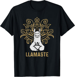 Llamaste Yoga Gift Women Kids Lover Llama Yoga T-Shirt - T-Shirt | Black