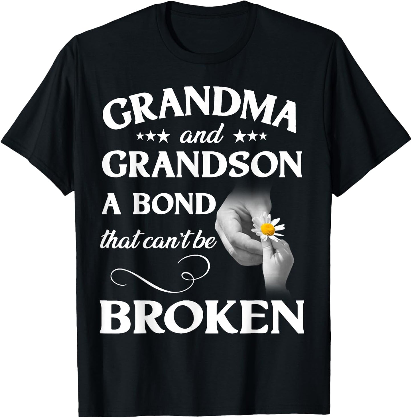 Trendy Coloring Grandma and Grandson A Bond That Can't Be Broken ,Black,Small T-Shirt - T-Shirt | Black