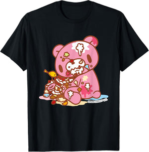 Gloomy Bear The Naughty Grizzly Junk Food Feast Anime T-Shirt - T-Shirt | Black