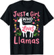 Llama Just a Girl Who Loves Llamas Llama Lover Gift T-Shirt - T-Shirt | Black