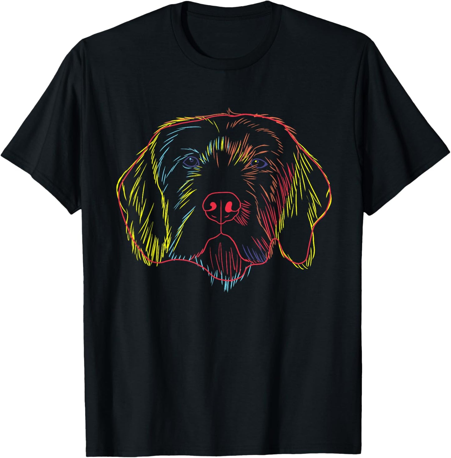 Colourful Dog Pudelpointer Men Women Girls Kids T-Shirt - T-Shirt | Black