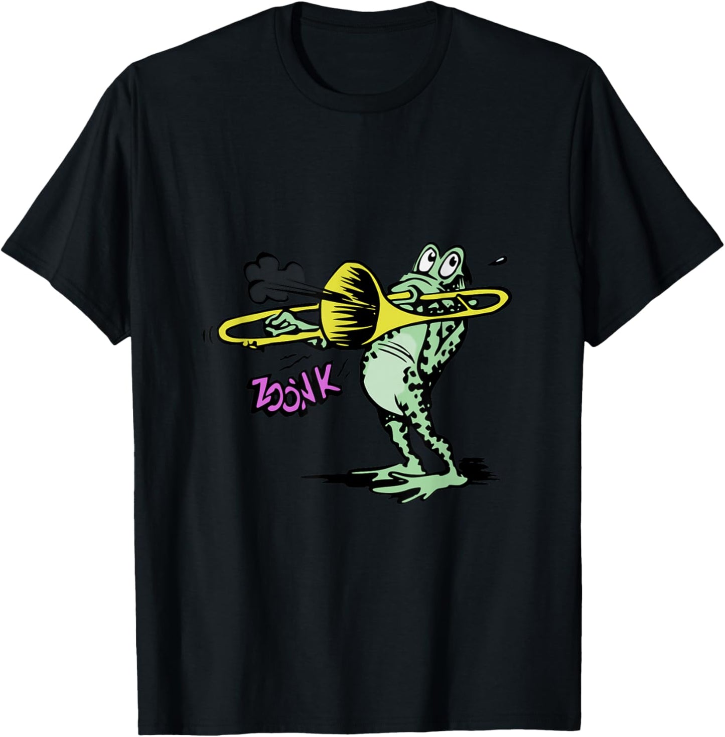 Frog Playing Trombone T-Shirt - T-Shirt | Black