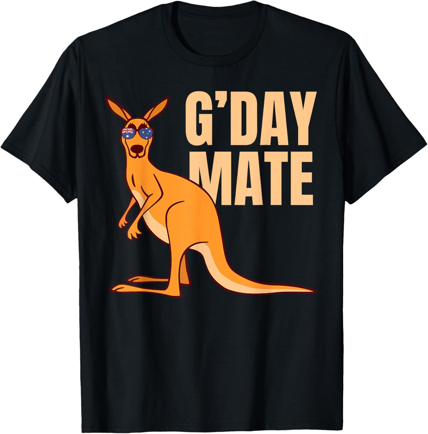 Australia G'Day Mate Shirt Funny Kangaroo Australian Symbol T-Shirt - T-Shirt | Black