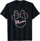 Disney Mickey and Friends Minnie Mouse Mama Pink Bow Ears T-Shirt - T-Shirt | Black