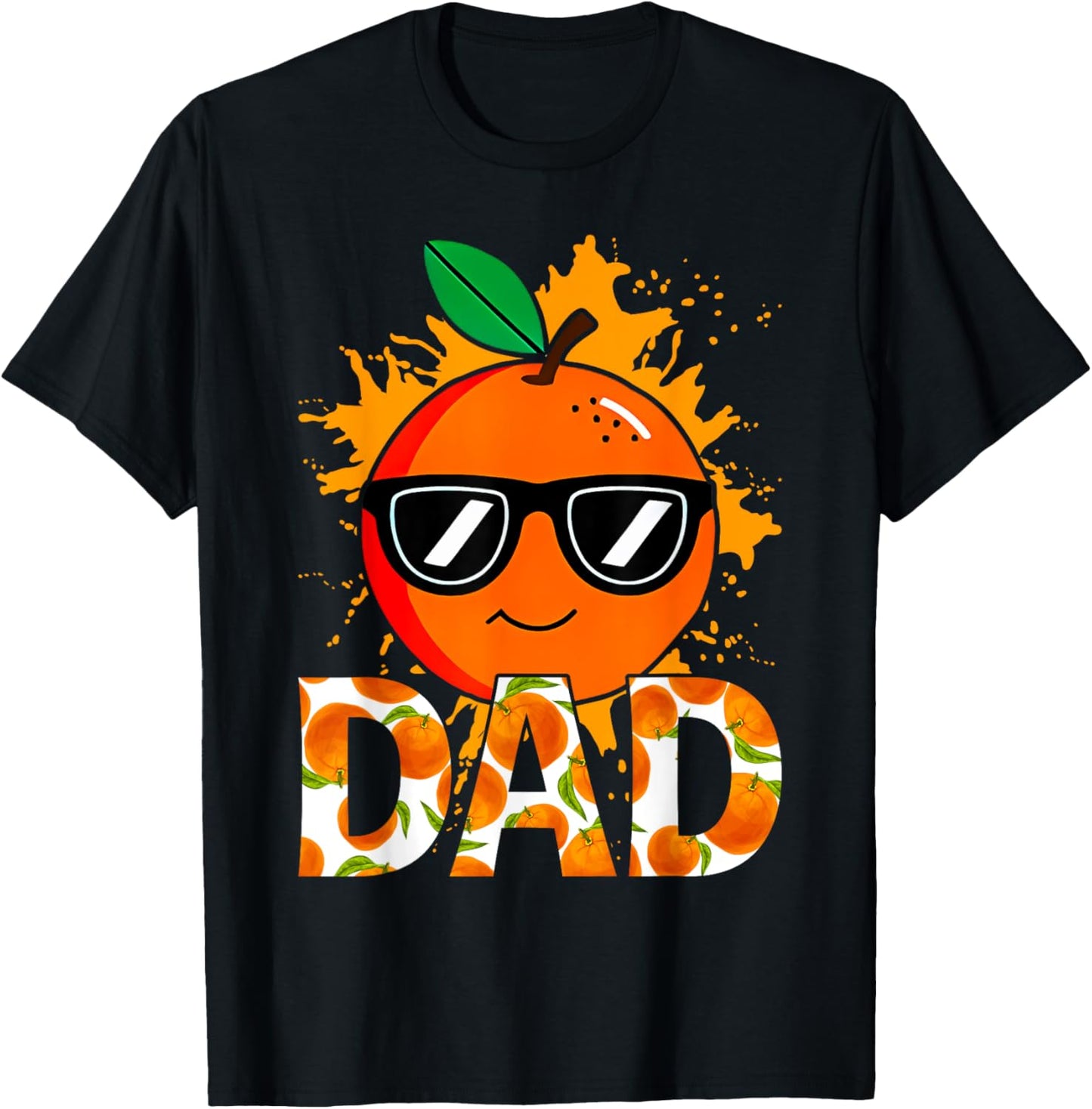 Dad of The Little Cutie Baby Shower Orange 1st Birthday T-Shirt - T-Shirt | Black