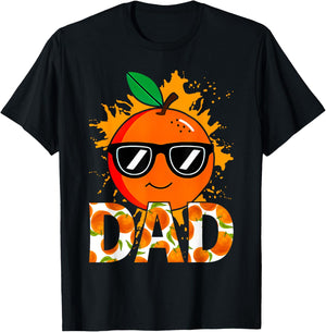 Dad of The Little Cutie Baby Shower Orange 1st Birthday T-Shirt - T-Shirt | Black