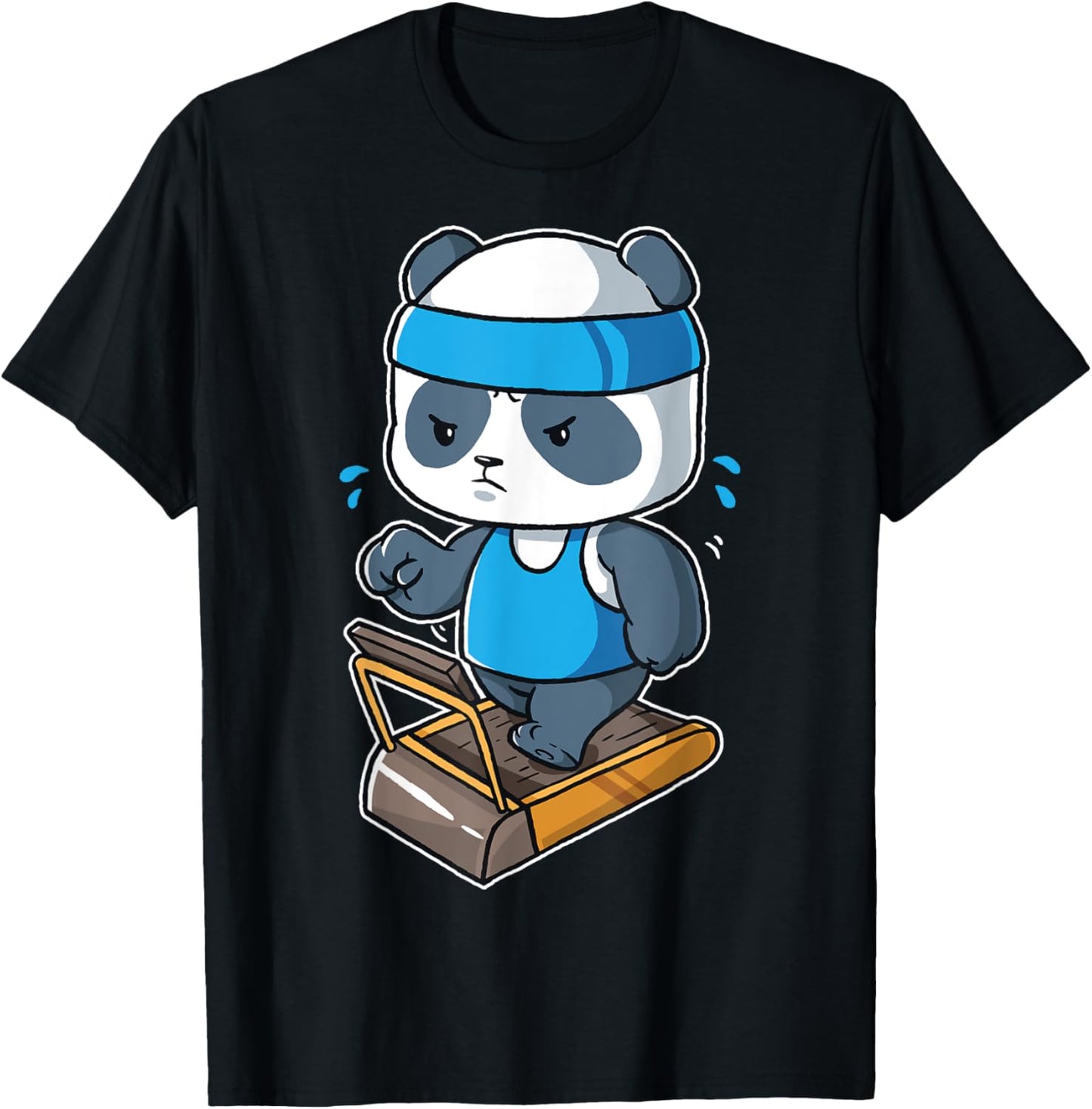 Panda Bear Body Builder Fitness Gym Workout Training Cardio T-Shirt - T-Shirt | Black