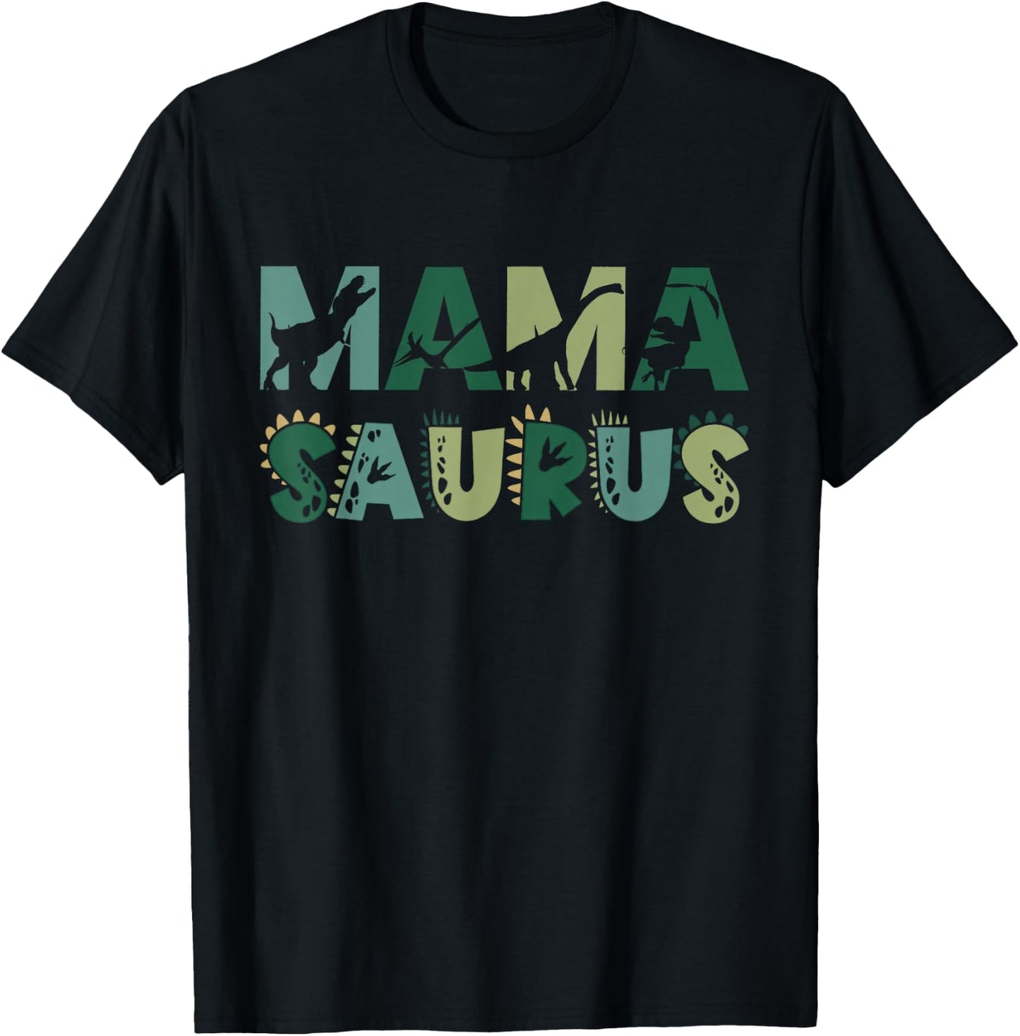 Mama Saurus Matching Family Birthday Dinosaur Men Women Kids T-Shirt - T-Shirt | Black