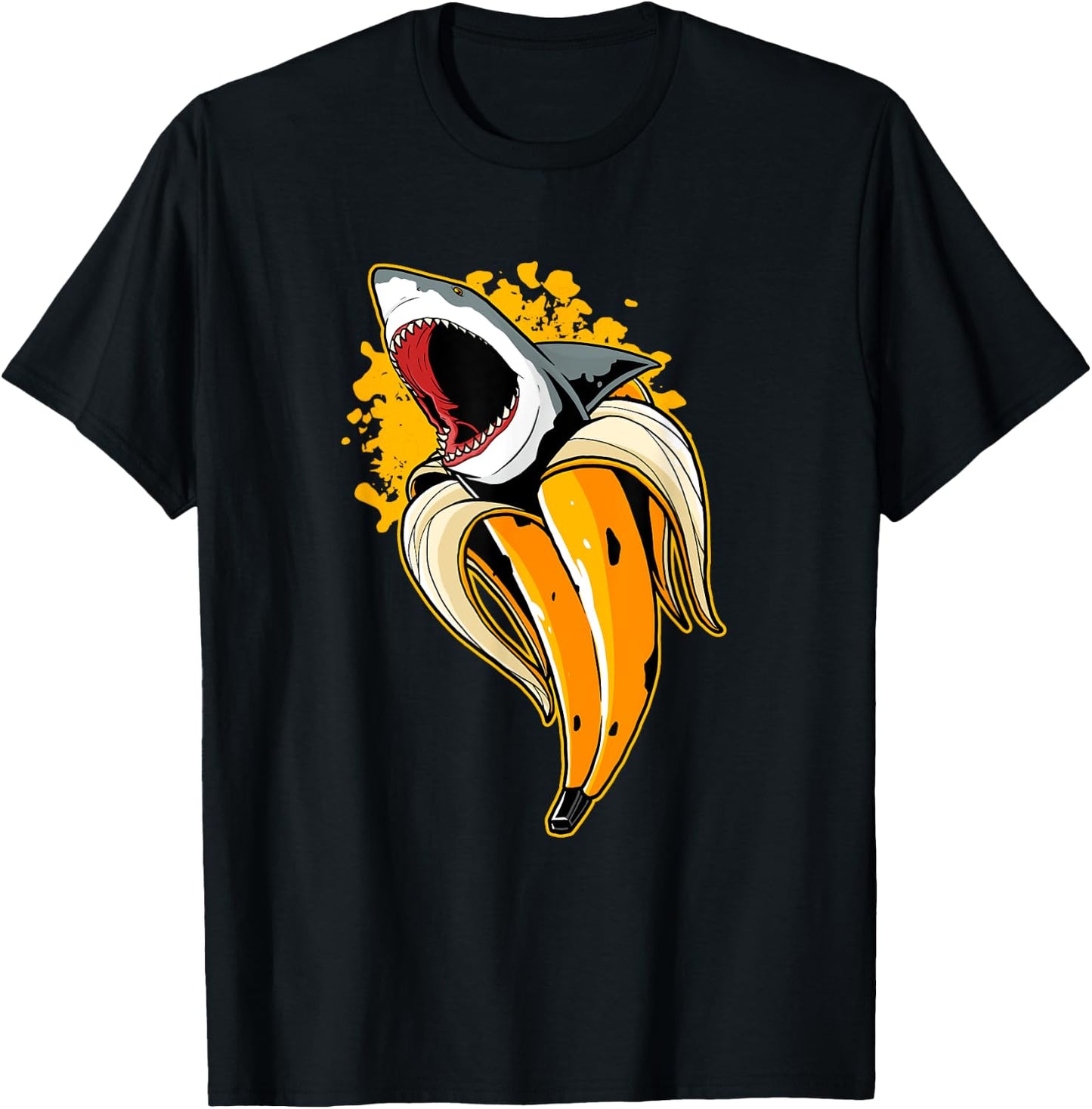 Banana Shark Marine Biology Fruit Lover Shark Lover Funny T-Shirt - T-Shirt | Black