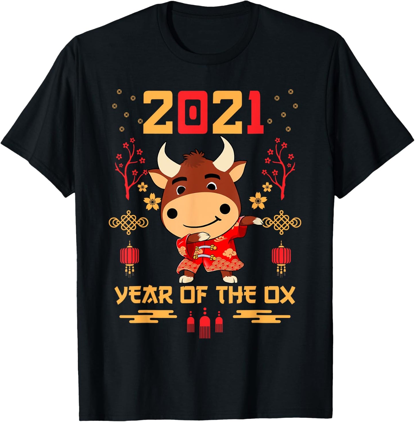 Chinese New Year 2021 Clothes Boy Girl Outfit Year Of The Ox T-Shirt - T-Shirt | Black