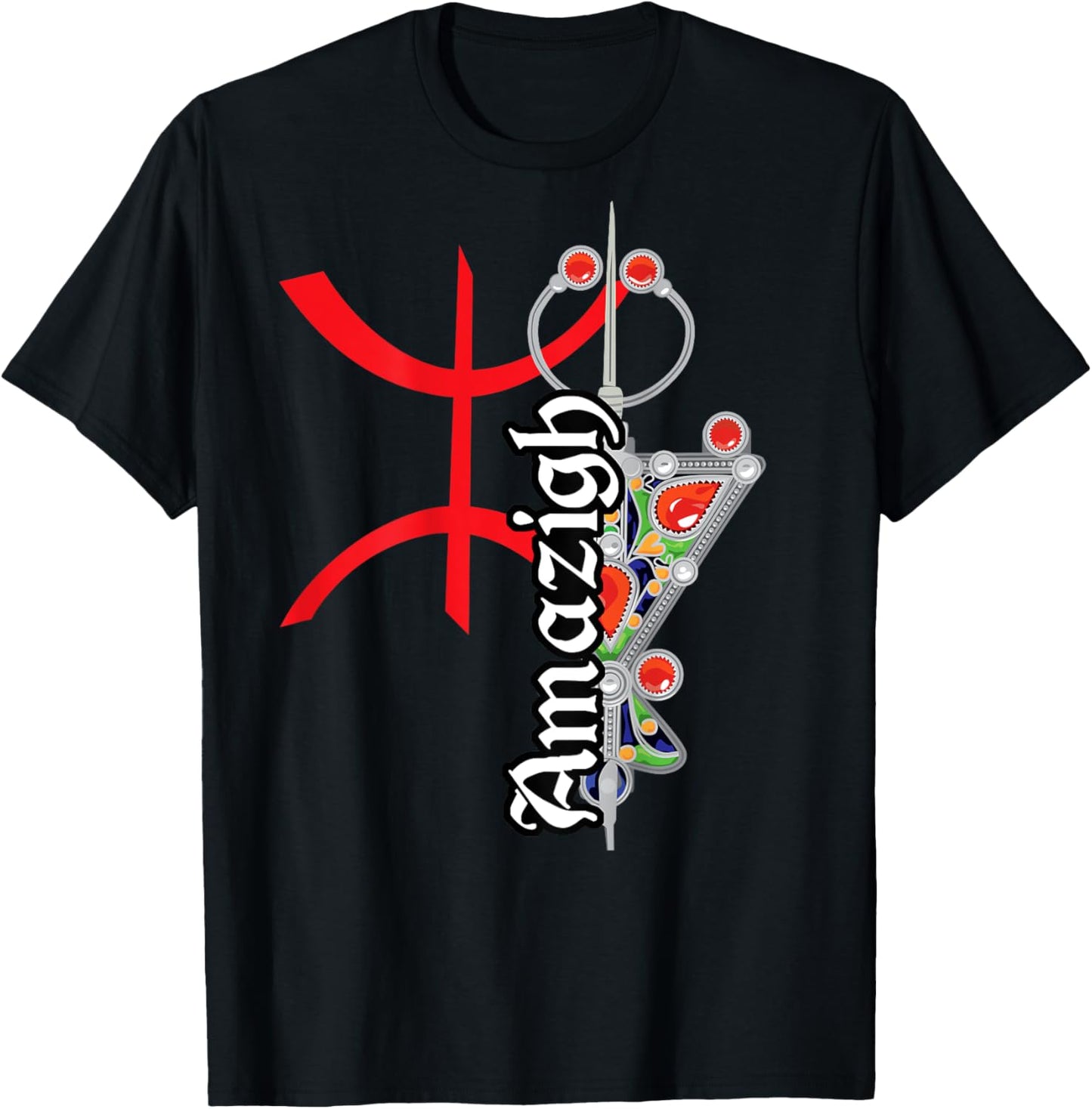 I Am Amazigh Art and I Am Kabyle Algeria Dz T-Shirt - T-Shirt | Black