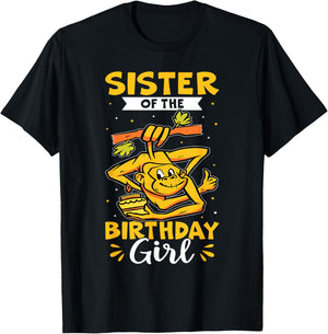 Sister Of The Birthday Girl Monkey T-Shirt - T-Shirt | Black