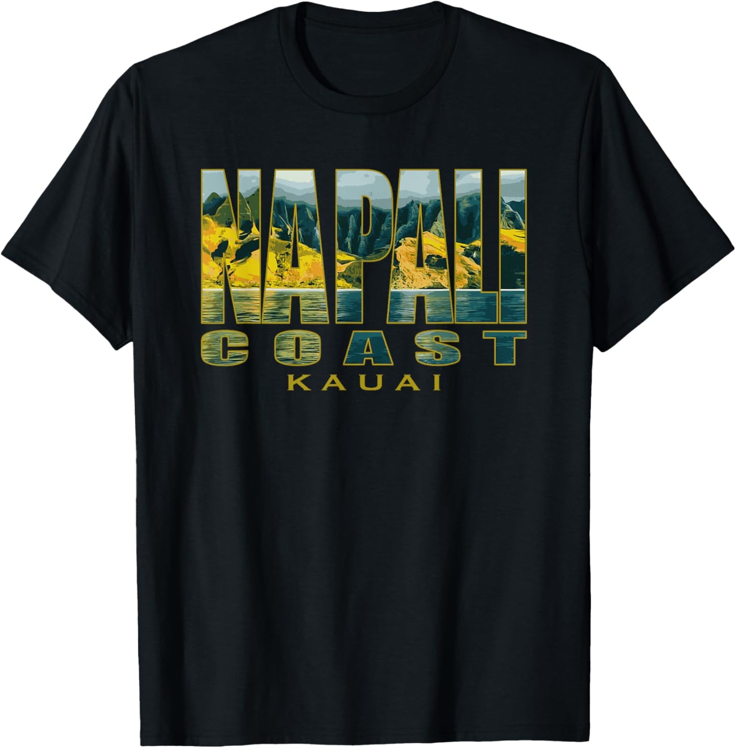 Na Pali Coast Kauai Hawaii Island NaPali Cliffs Garden Isle T-Shirt - T-Shirt | Black