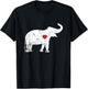 Elephant with red Heart T-Shirt - T-Shirt | Black