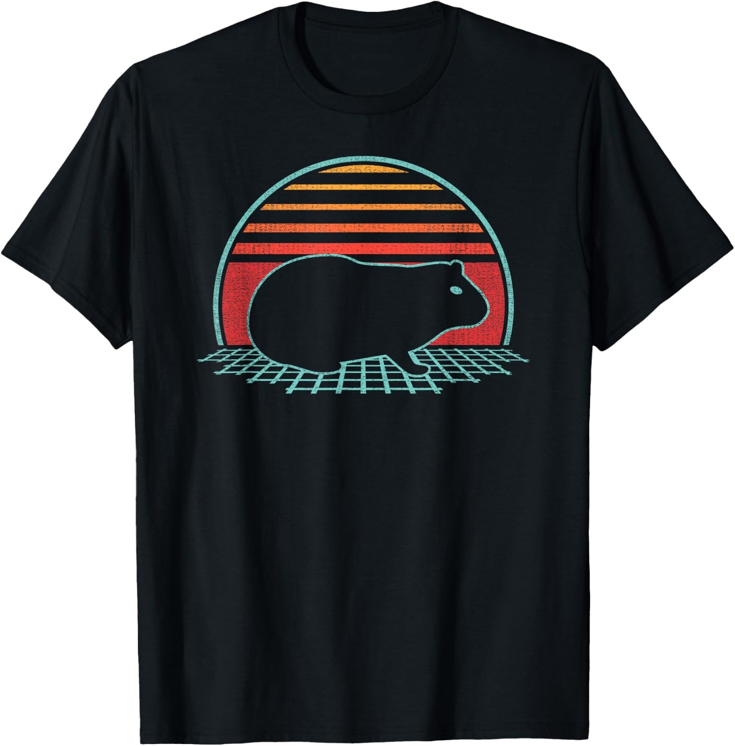 Guinea Pig Lover Animal Retro Vintage 80s Style T-Shirt - T-Shirt | Black