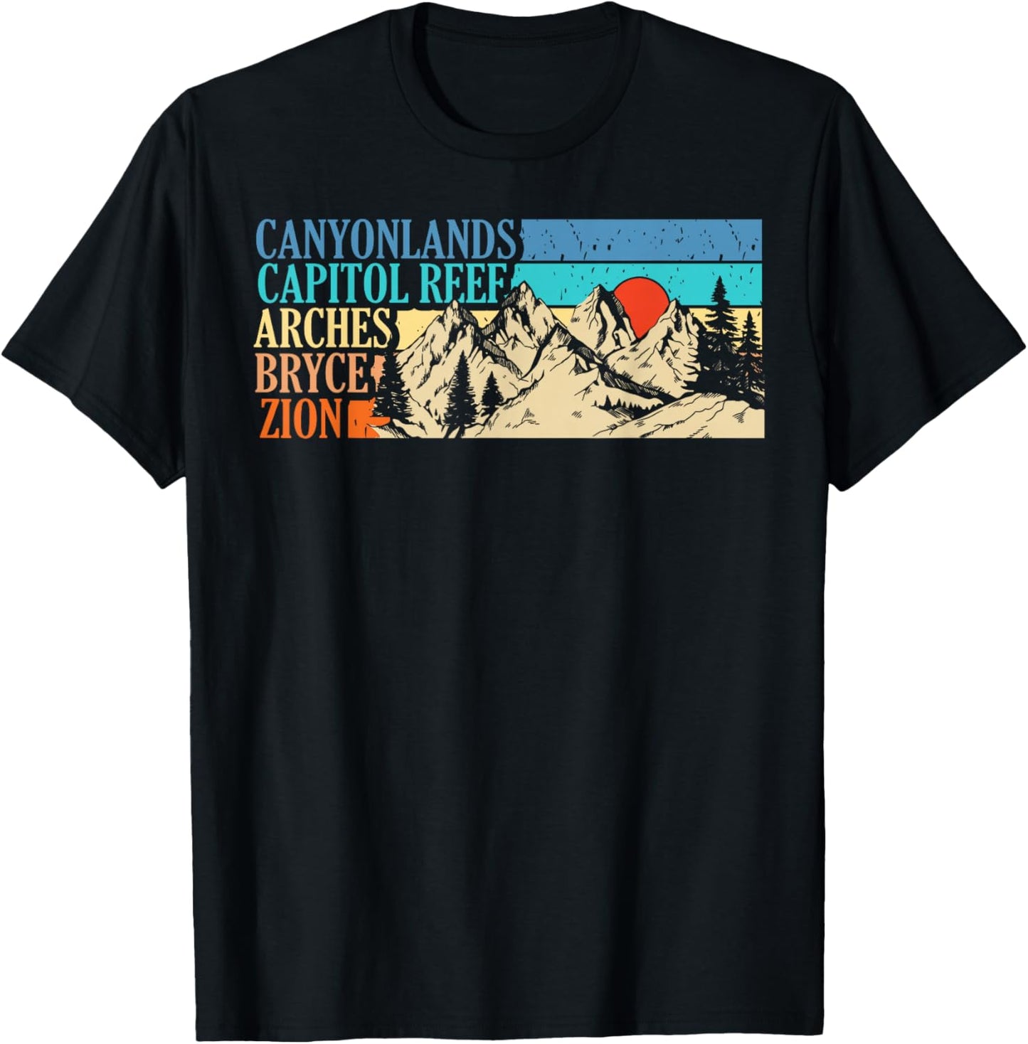 Vintage Utah Souvenir Big 5 Utah Mighty Five National Park T-Shirt - T-Shirt | Black