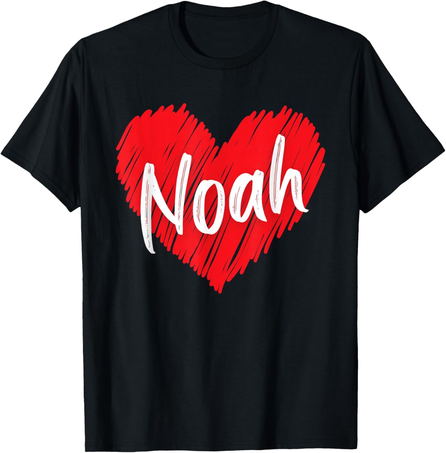 I Love Noah Heart Personalized Name Noah T-Shirt - T-Shirt | Black