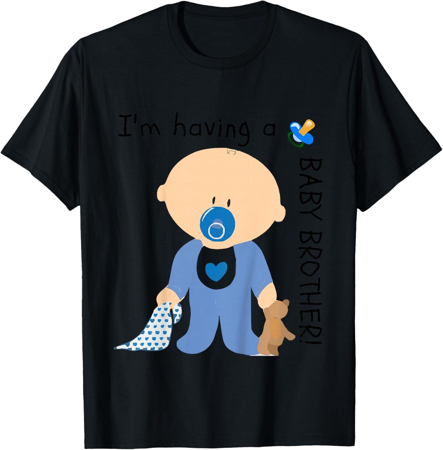 Kids Baby Brother Sibling Pregnancy Gender Reveal Announcement T-Shirt - T-Shirt | Black