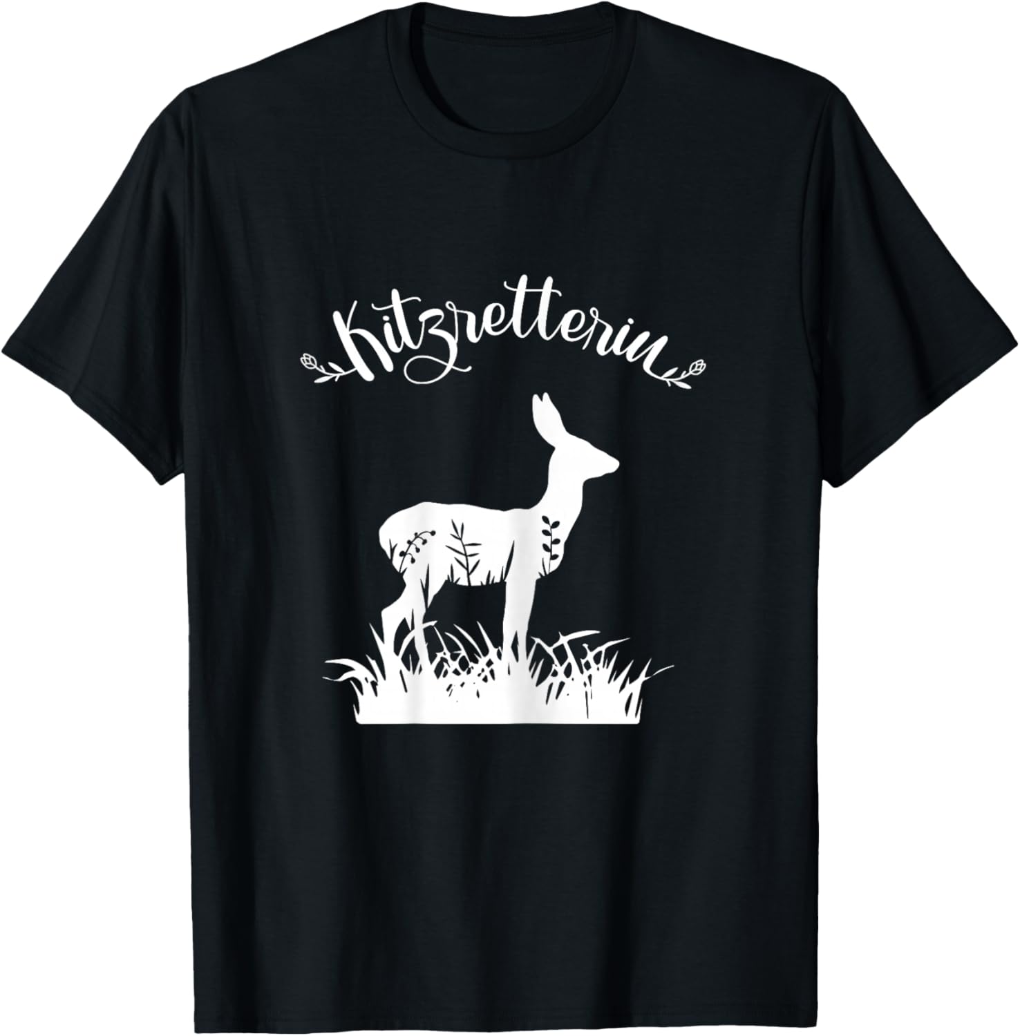 Reh Damen Rehkitz Retten Rettung Kitzretterin Jagd Jägerin T-Shirt - T-Shirt | Black