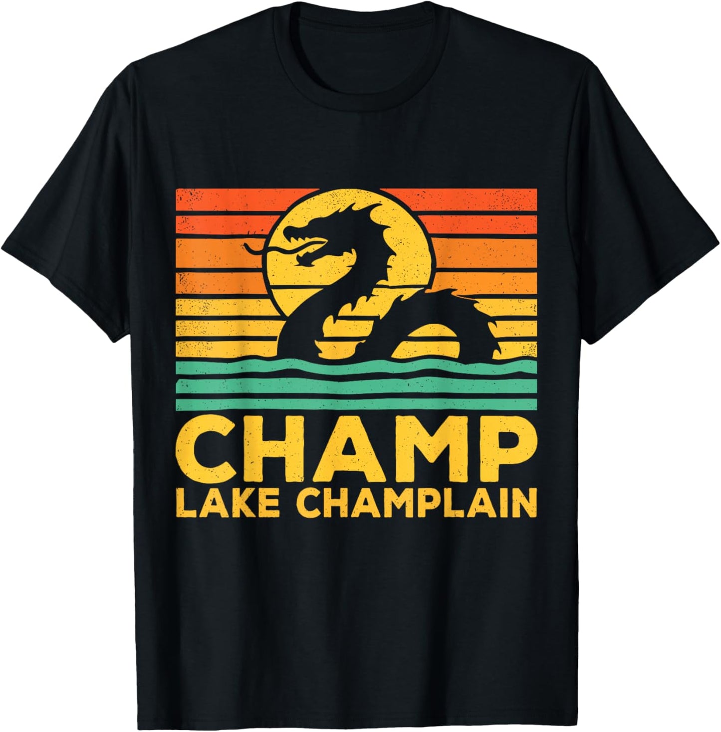 Champ Lake Champlain Monster American Folklore T-Shirt - T-Shirt | Black