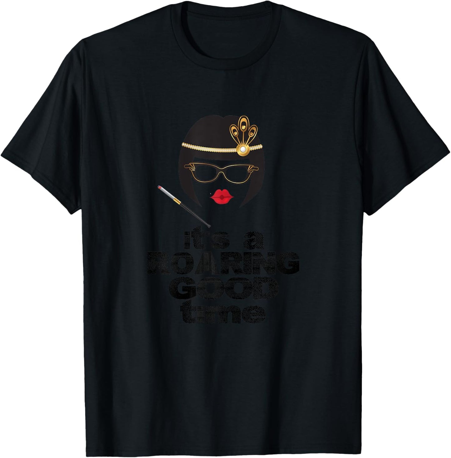 Funny Roaring 20s Store Co. Roaring Twenties Hats Costume 2020s Art Deco T-Shirt - T-Shirt | Black