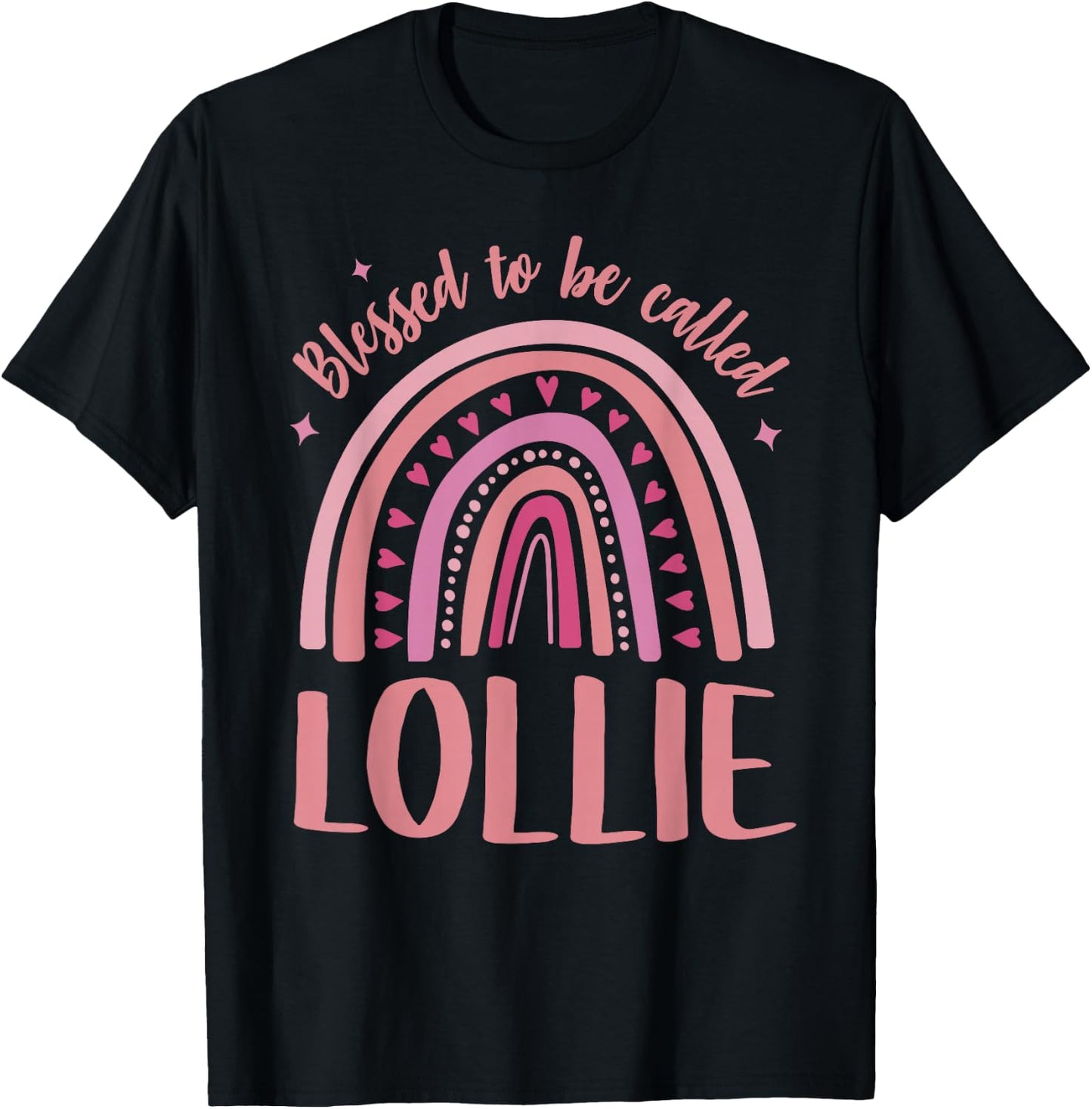 Lollie for Grandma Women Mothers Day Blessed Lollie T-Shirt - T-Shirt | Black
