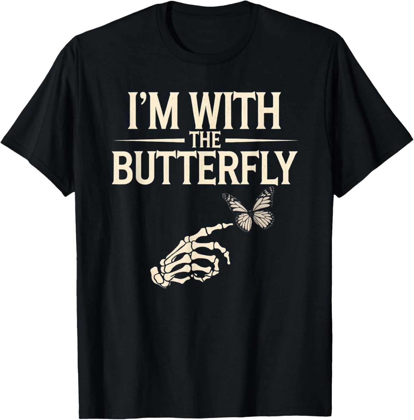 I'm With Butterfly Halloween Costume Couples Matching Gifts T-Shirt - T-Shirt | Black